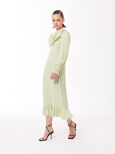 Green CRÊPE Midi Dress 