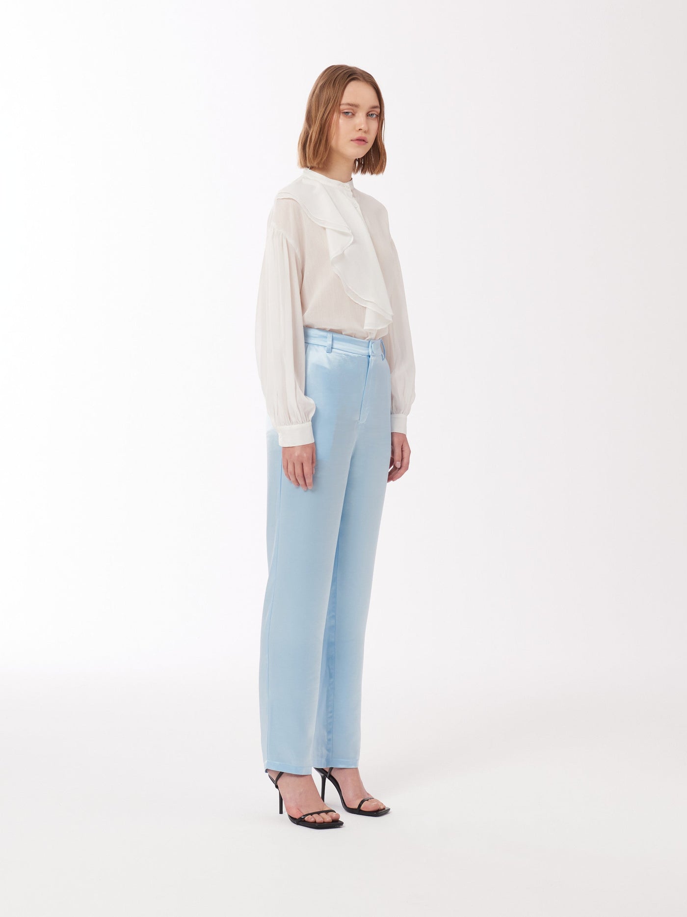 Sour Figs Fashion satin suit trouser with classic tailoring 