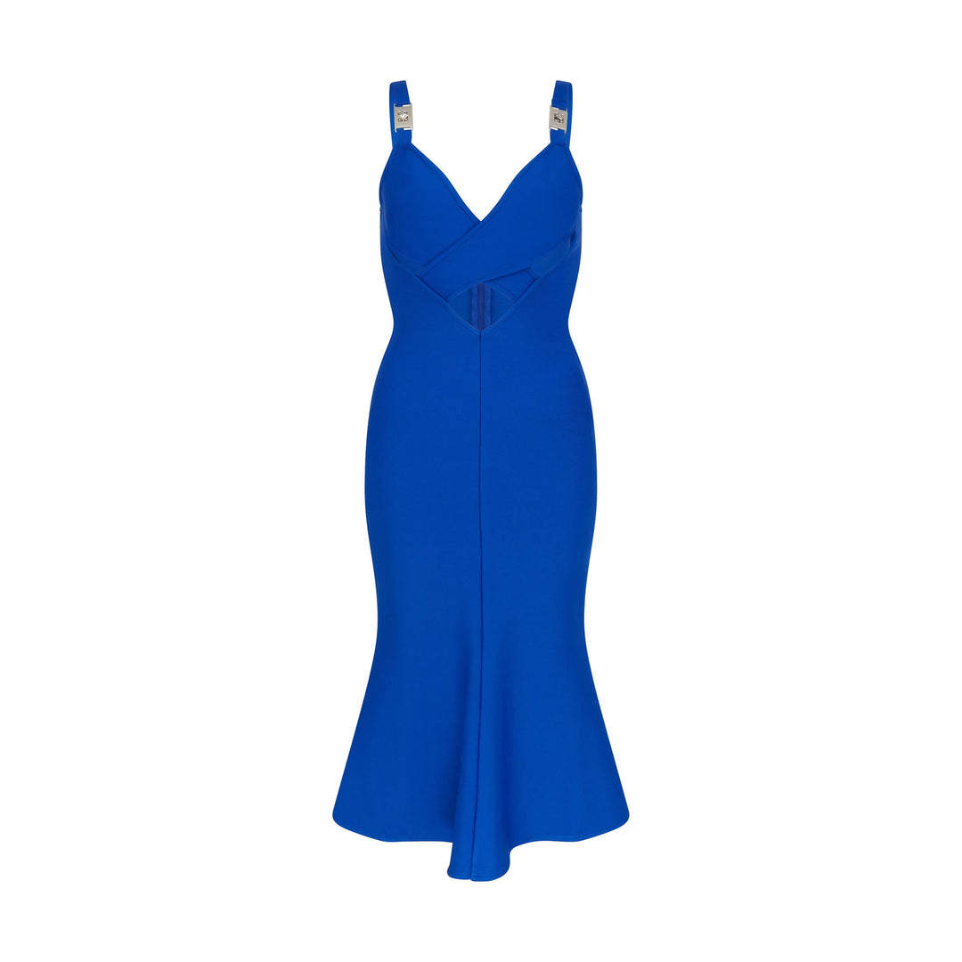 Stretch Jersey Cut-out Bandage Midi Dress in Cobalt Blue – The Clothing  Lounge