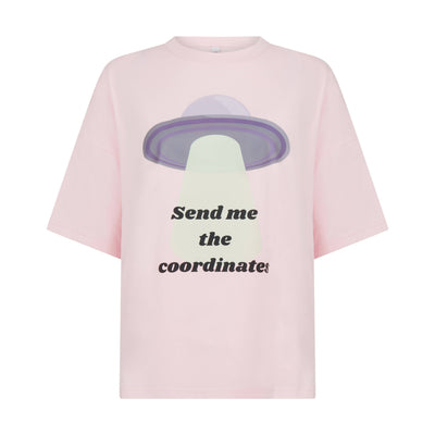 UFO Print Unisex T-shirt in Pink