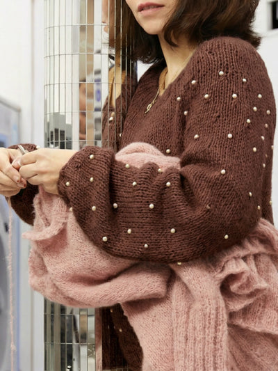 Hand-knitted alpaca sweater