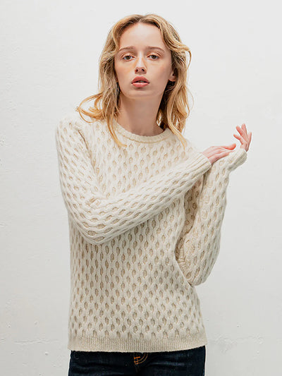 White cable knit sweater 