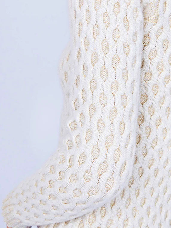White cable knit sweater 