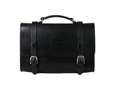 Leather Briefcase in Cuoio Black Mod 119
