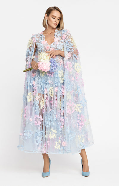 Cocktail Dress "Hortensia" with detachable sleeves
