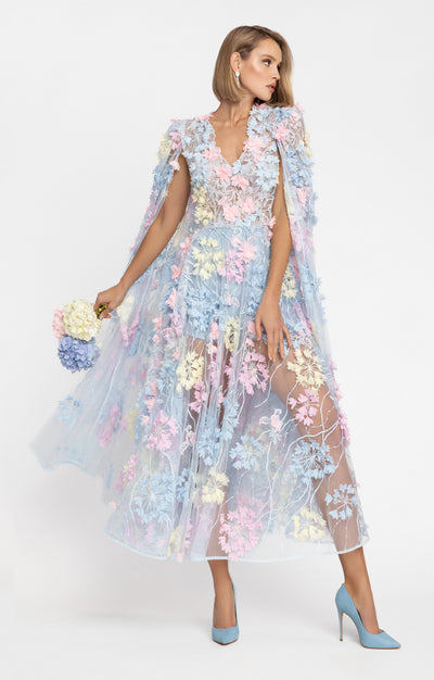 Cocktail Dress "Hortensia" with detachable sleeves