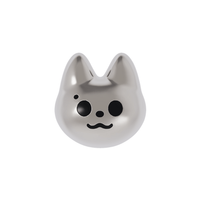 Bug cat silver earring