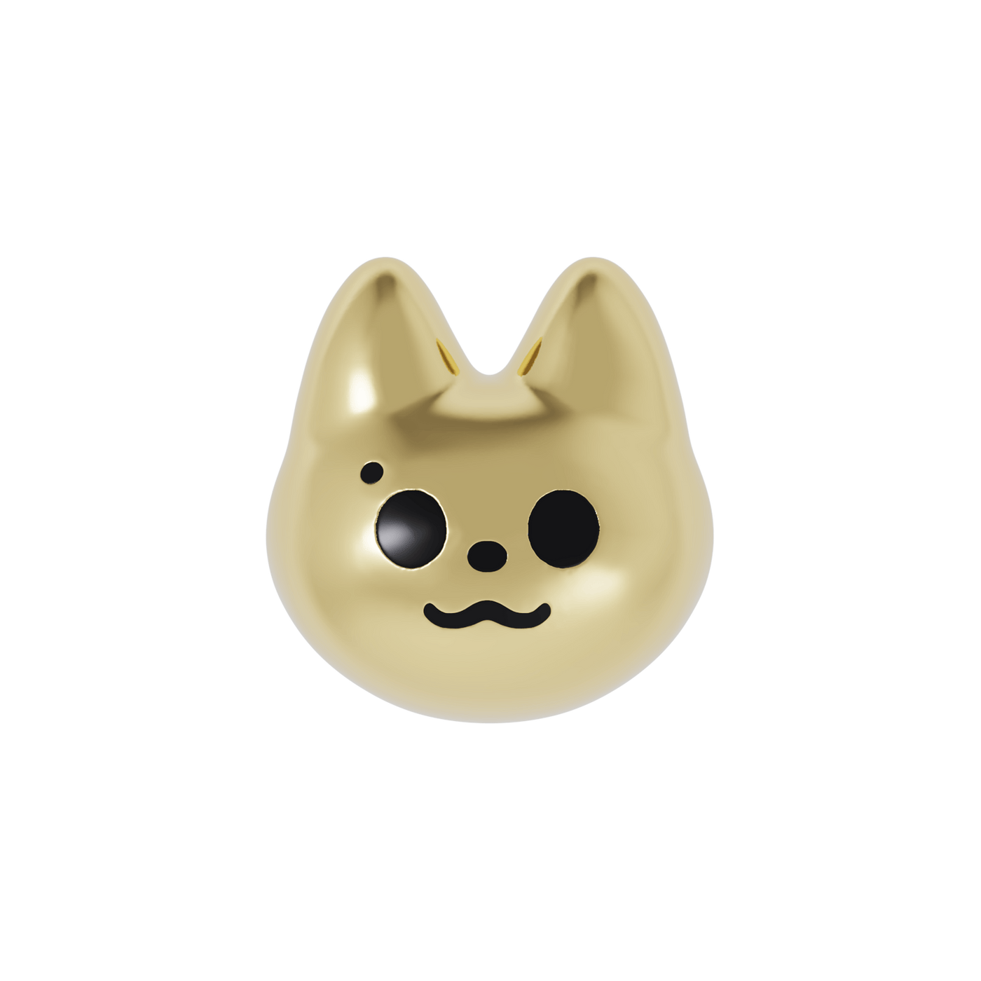 Bug cat gold earring