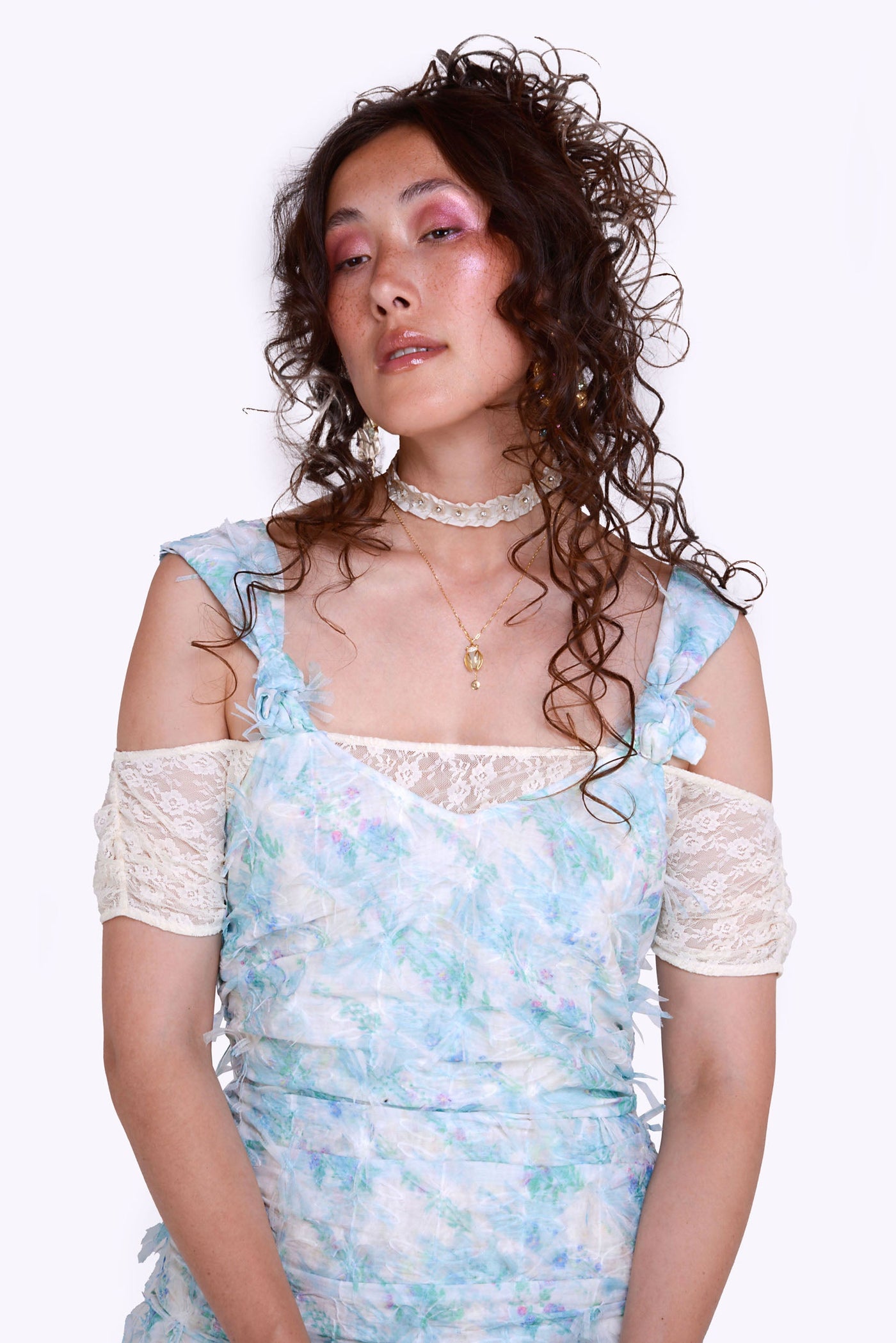 Mathilda Dress in Floral Print with lace