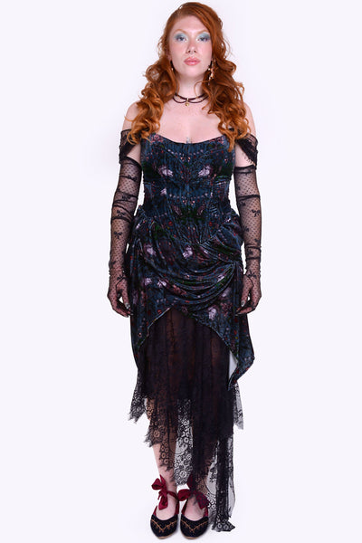 Esther Dress in Mystic Rabbit Silk Velvet