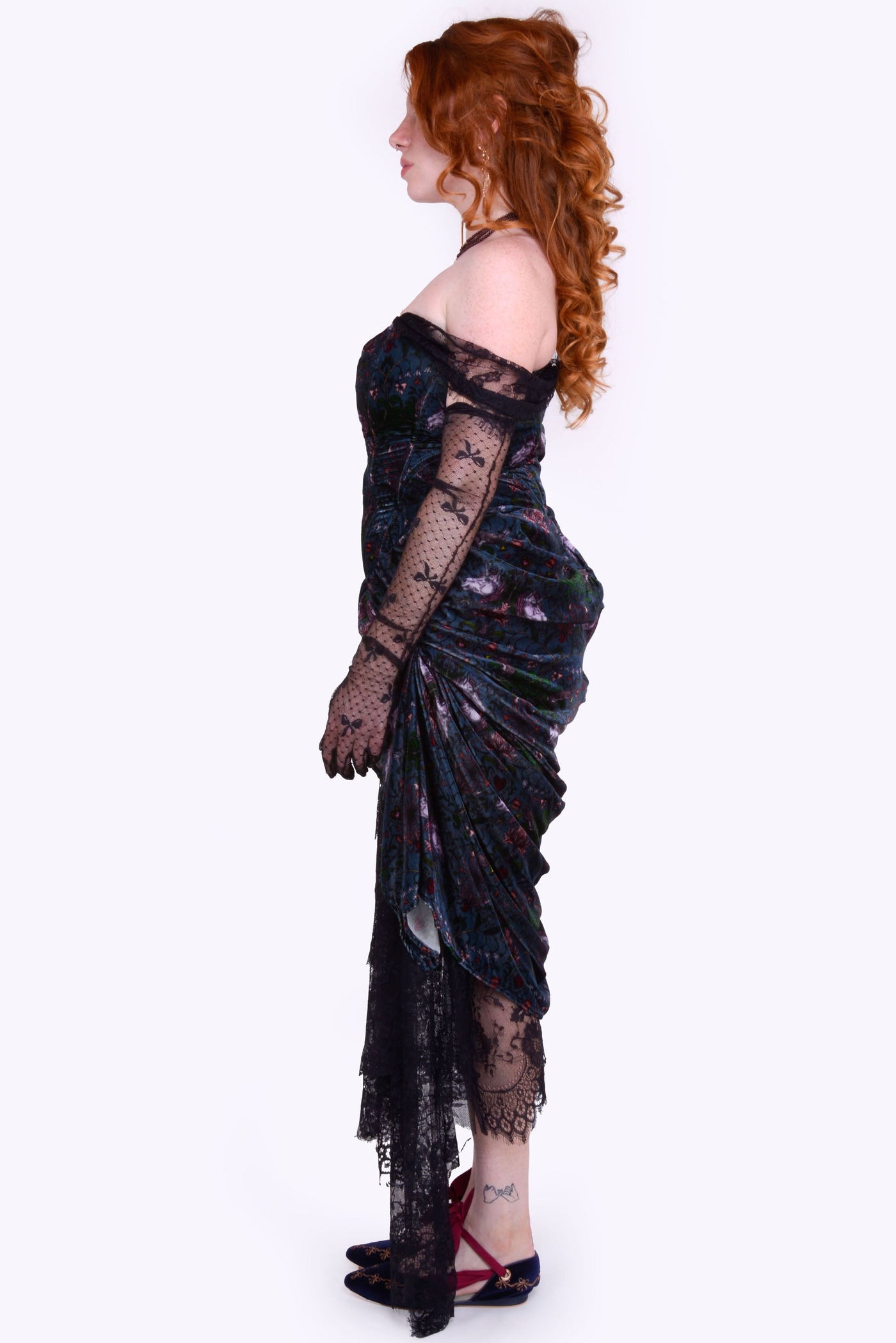 Esther Dress in Mystic Rabbit Silk Velvet