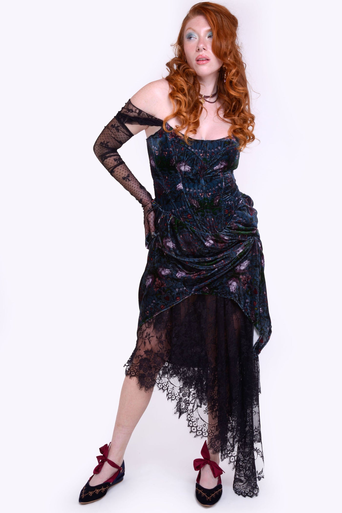 Esther Dress in Mystic Rabbit Silk Velvet