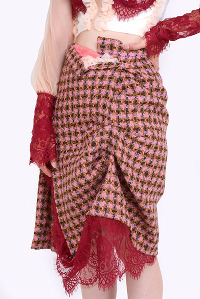 Clarisse Skirt in Pink Plaid