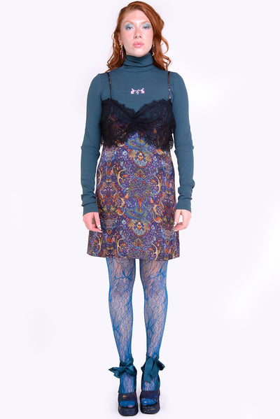 Brooklyn Dress in Satin Dragon Hunter Print