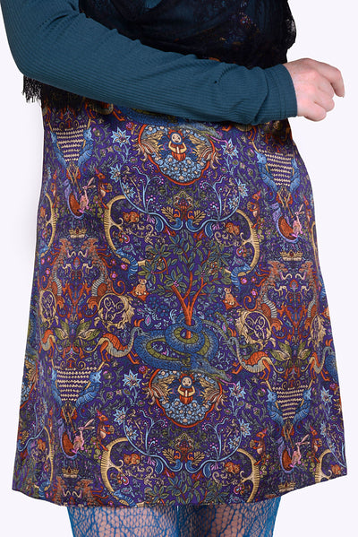 Brooklyn Dress in Satin Dragon Hunter Print