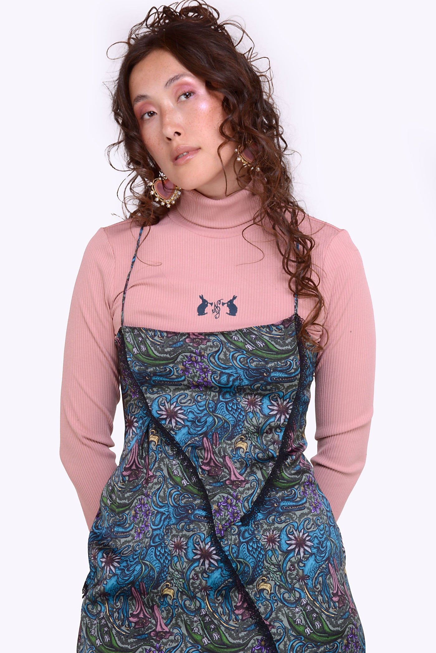 Mirabella Dress in Satin Dragon Print