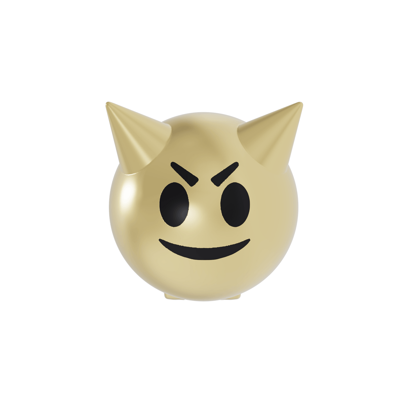 Evil emoji gold ball earring