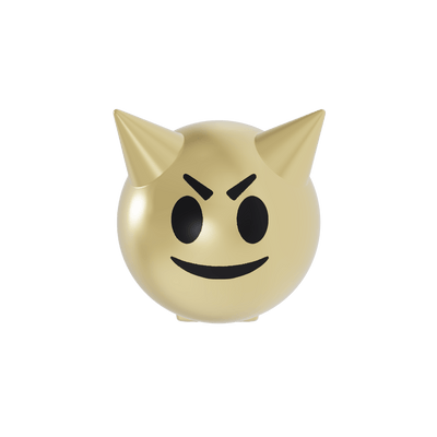 Evil emoji gold ball earring