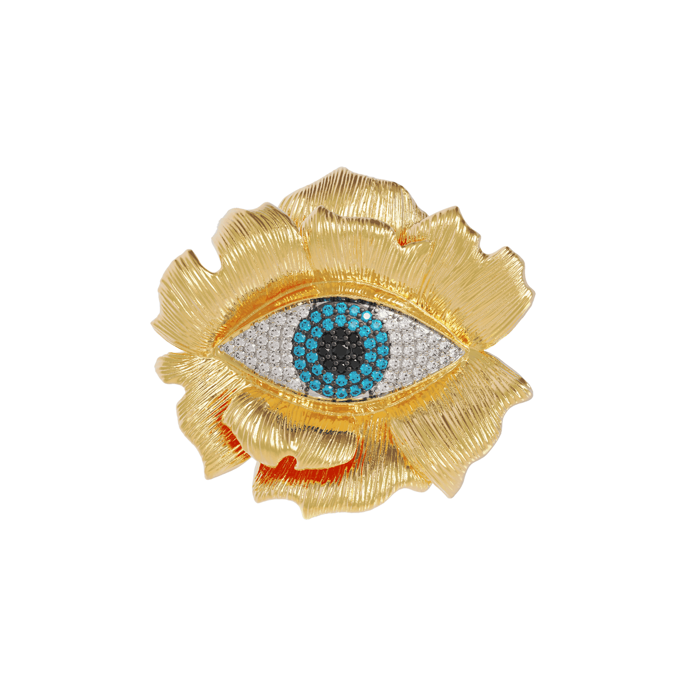 Evil Eye Flower Brooch