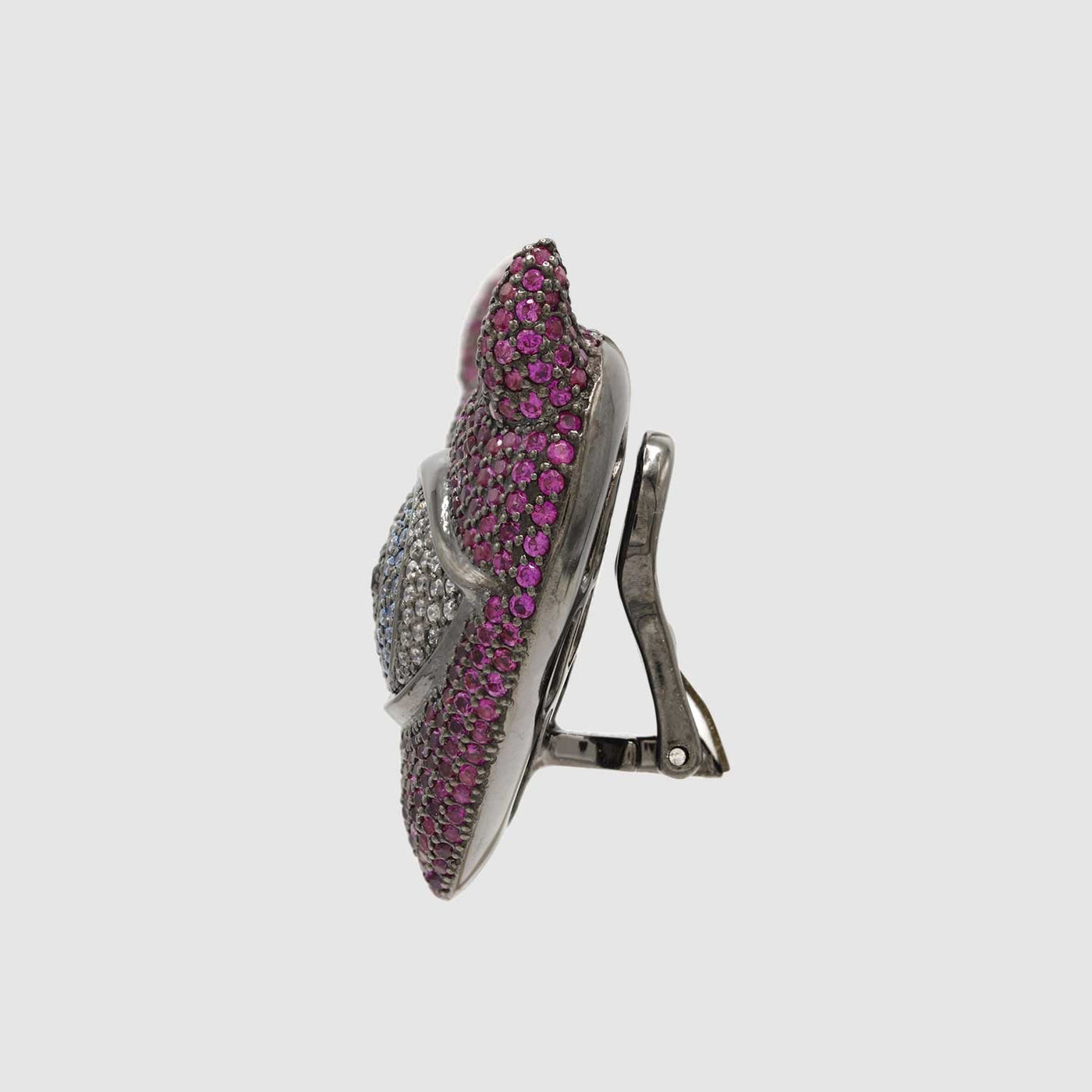 Devil Heart Earrings | Ruby Red - side