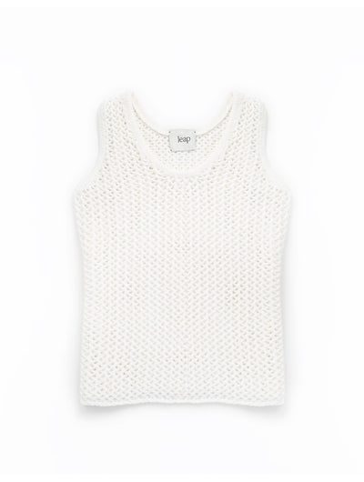 MONA Open-knit tank-top white