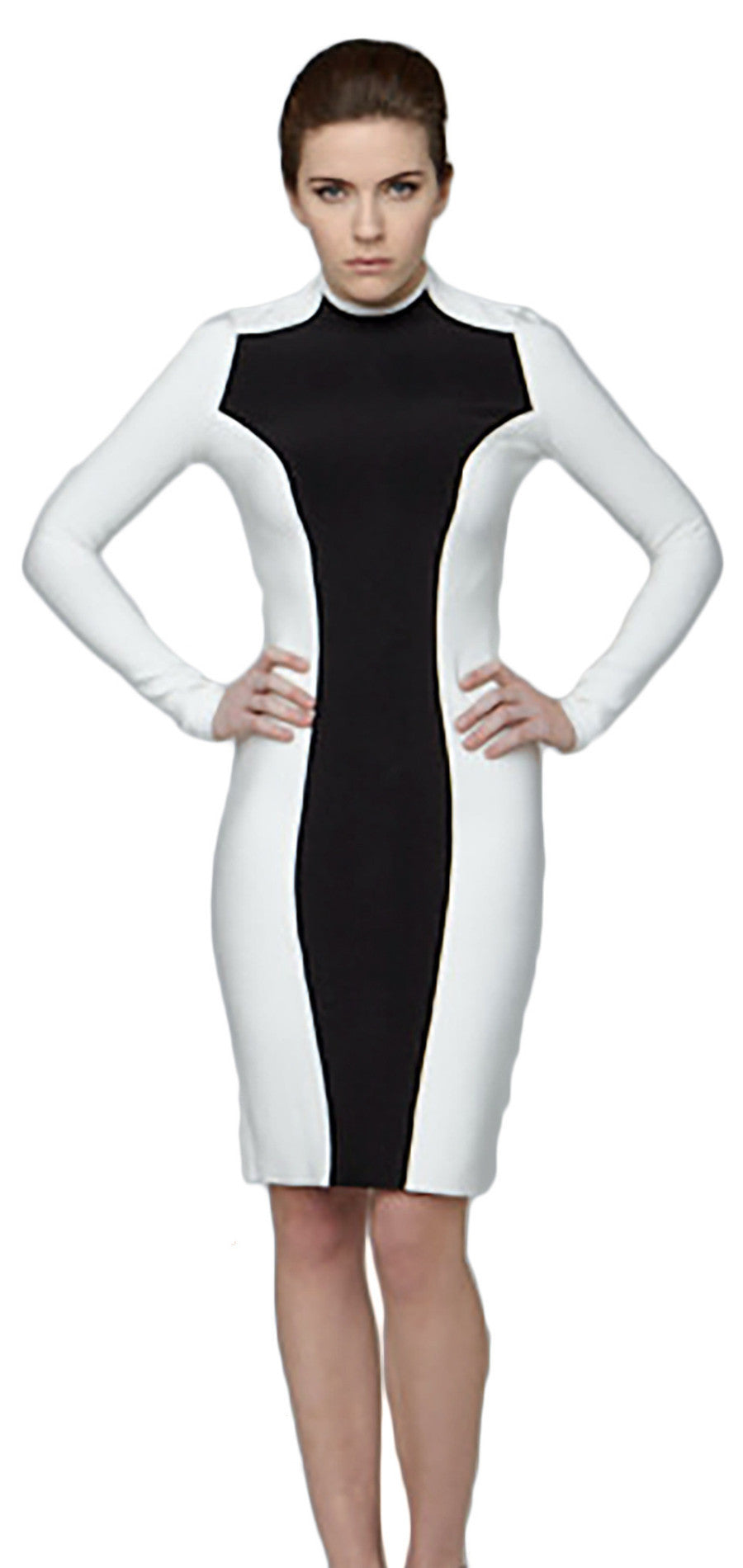 Black and white bodycon dress