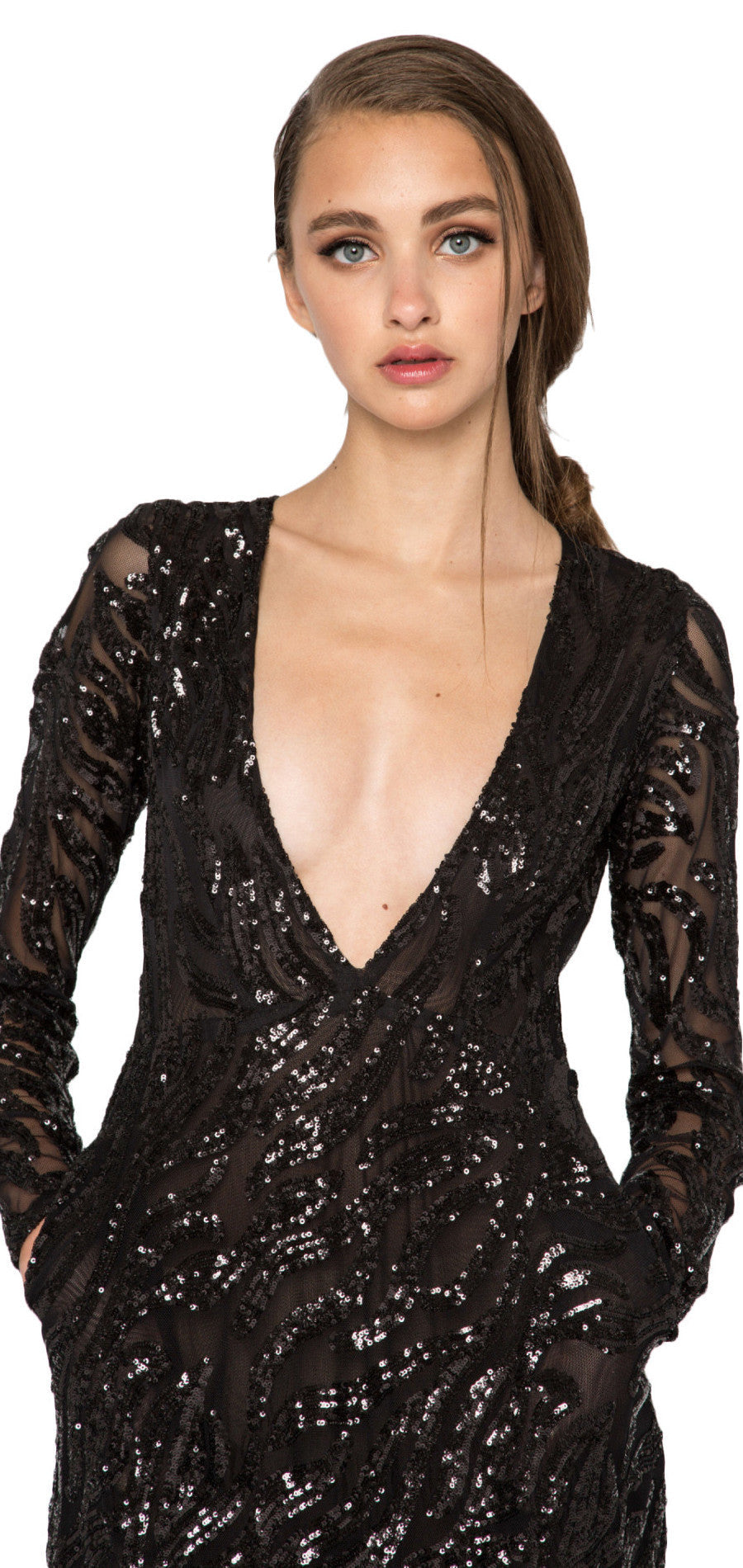 sequin gown with pockets