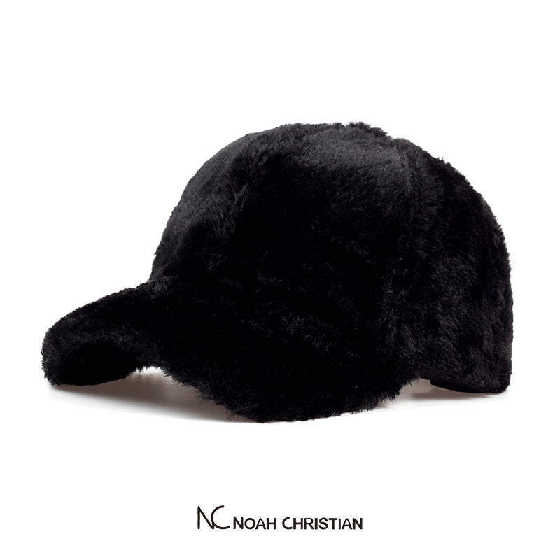 BLACK FAUX FUR BASE CAP - Noah Christian 