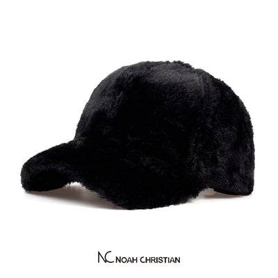 BLACK FAUX FUR BASE CAP - Noah Christian 