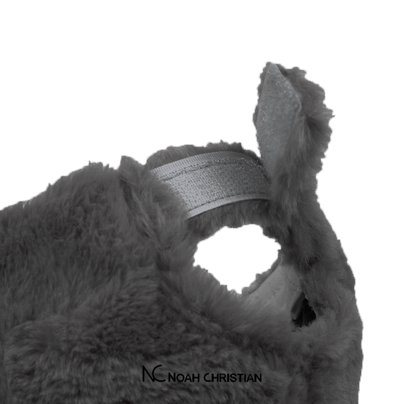 DARK GREY FAUX FUR BASE CAP