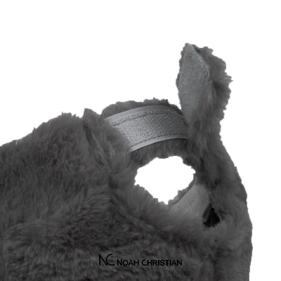 DARK GREY FAUX FUR BASE CAP