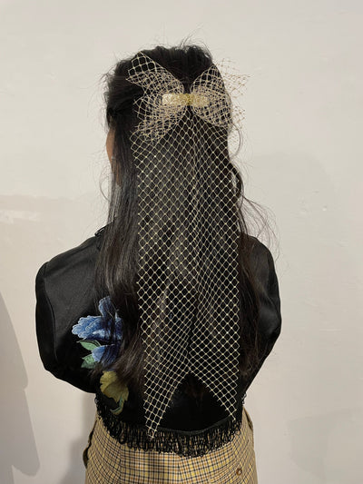Couture Gold mesh hair clip