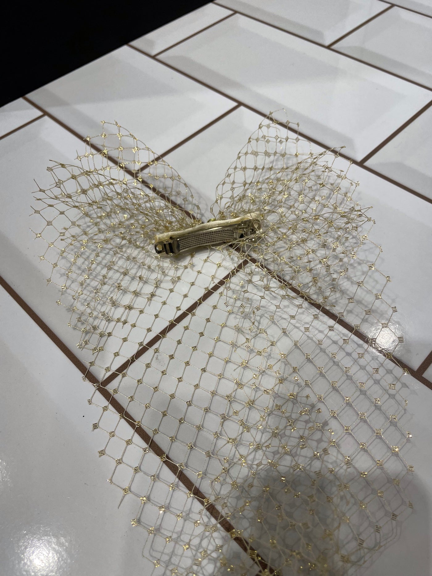 Couture Gold mesh hair clip