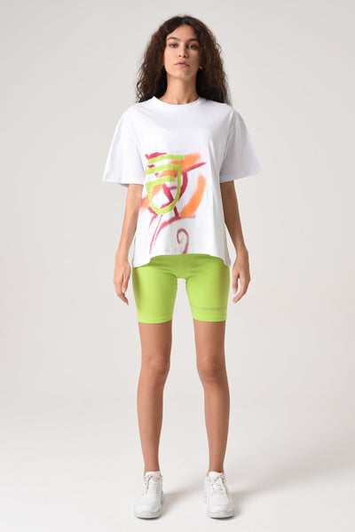 Oversized Spray Tee White