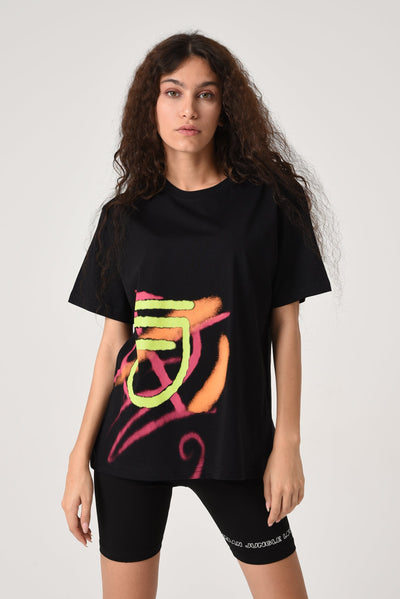 Oversized Spray Tee Black
