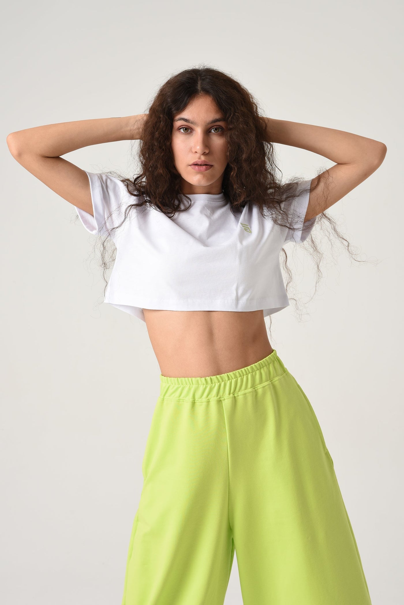 Crop Top White / Lime