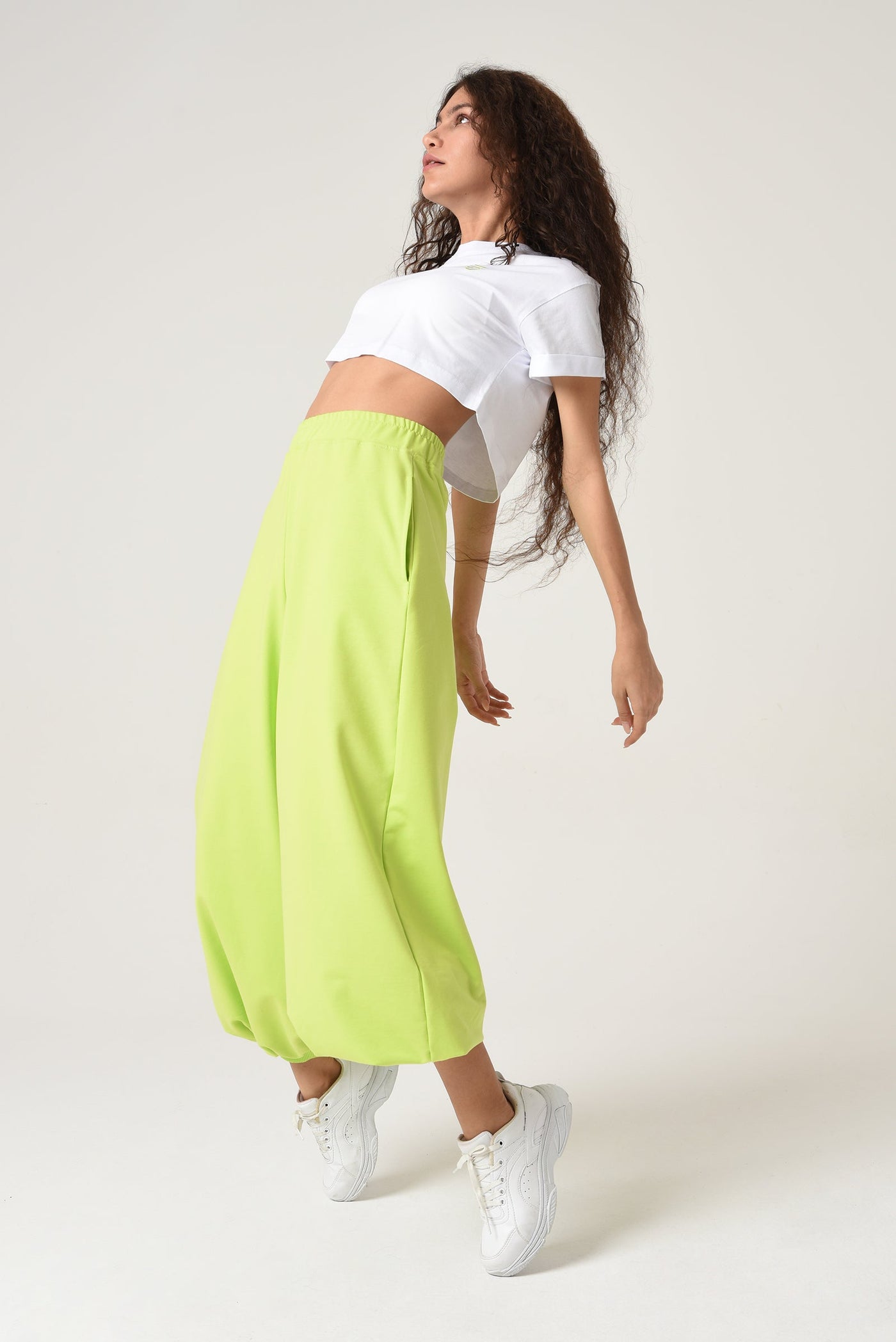 Crop Top White / Lime