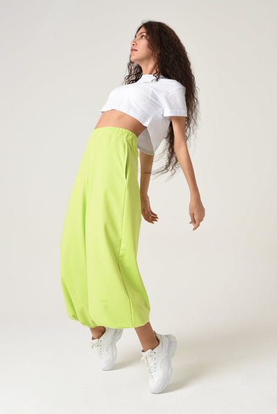 Crop Top White / Lime