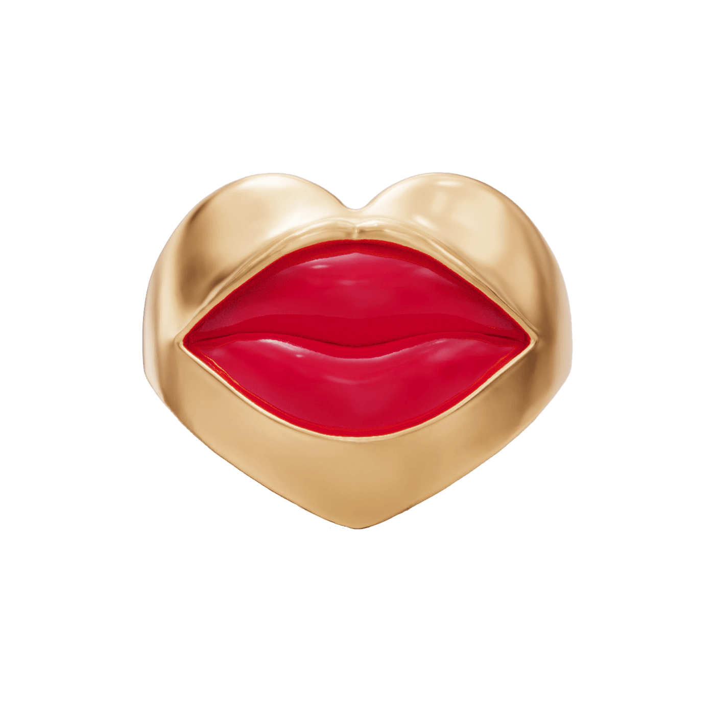 Heart  shaped  bracelet with red enamel lips