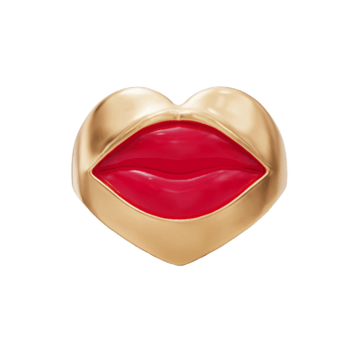 Heart  shaped  bracelet with red enamel lips