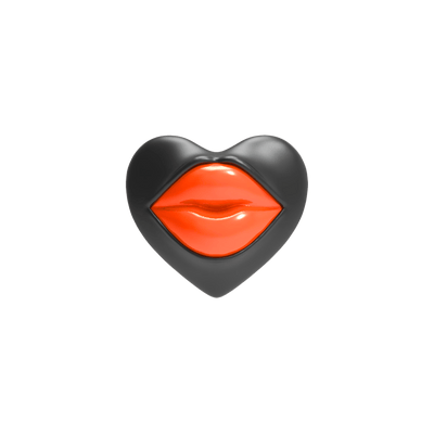 Love Lips Rouge Earring - Rhodium