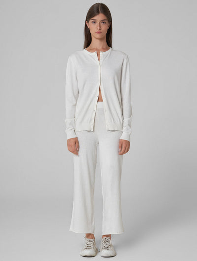 MALIKA Cropped knitted pants white
