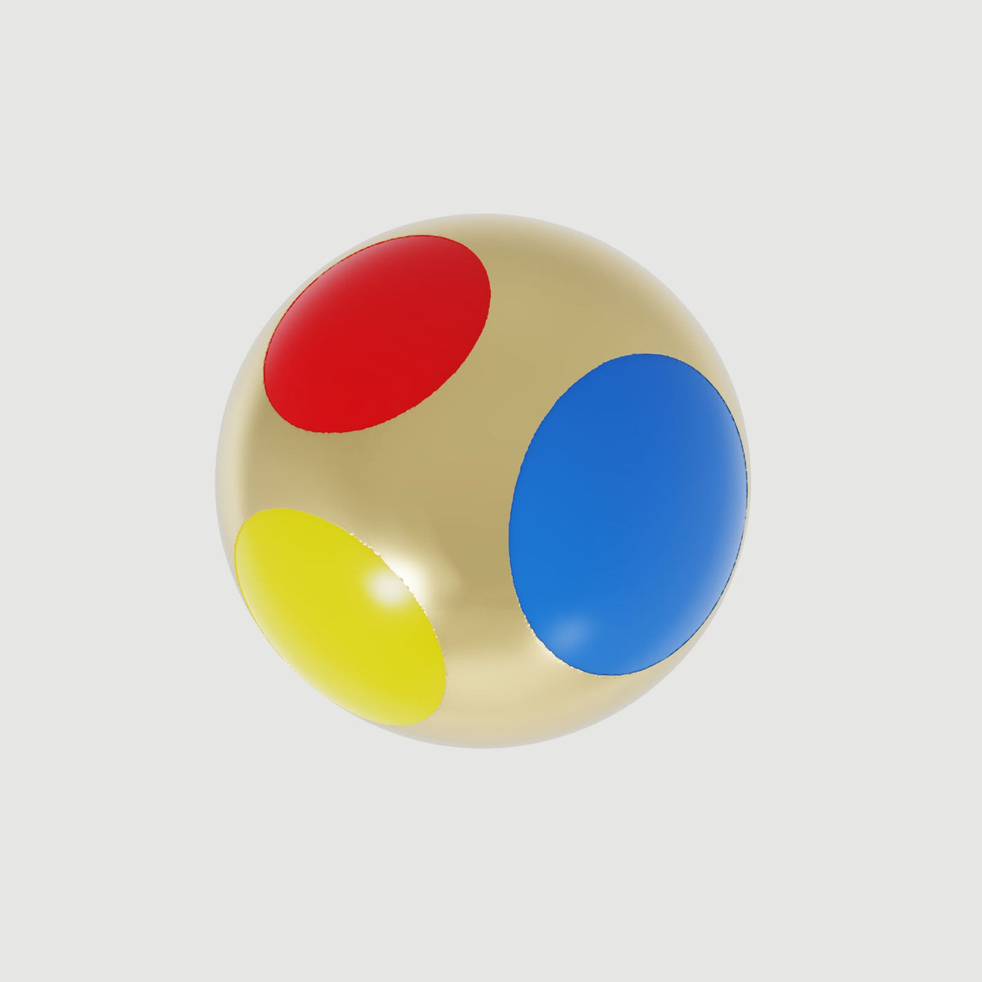 A single mini polka dot earring with red, blue, and yellow enamel dots, 18K gold vermeil