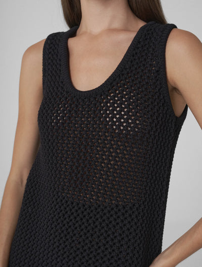 MONA Open-knit tank-top black