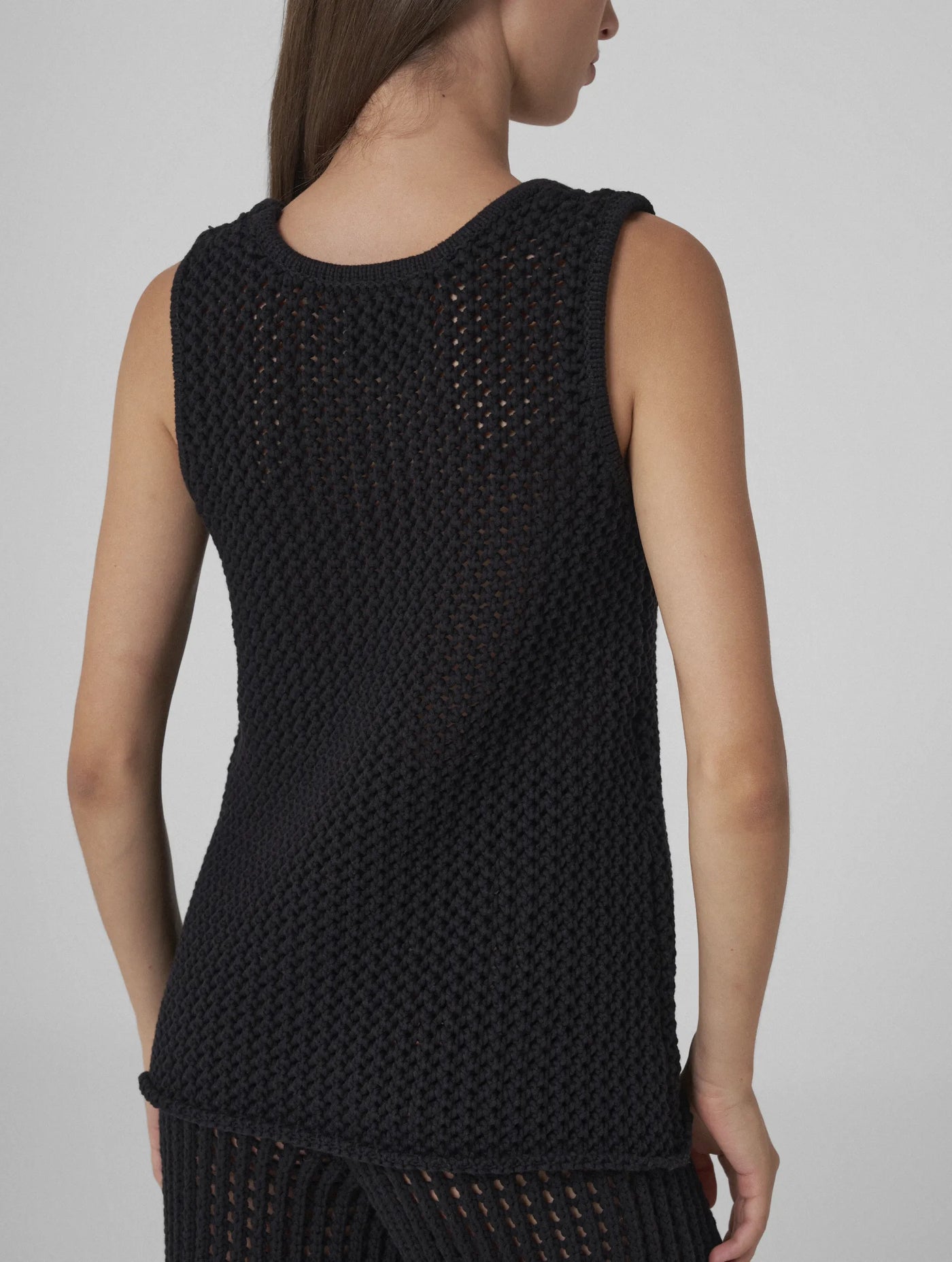 MONA Open-knit tank-top black