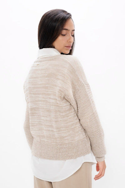 Nagano - V-Neck Sweater - Sand Marl