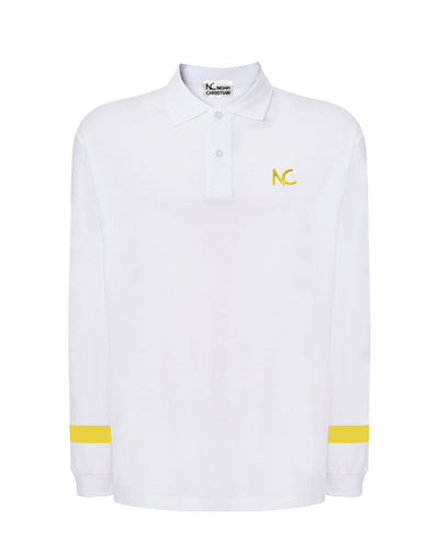 LIMITED EDITION - LONG SLEEVE POLO CLASSIC FIT - WHITE/YELLOW