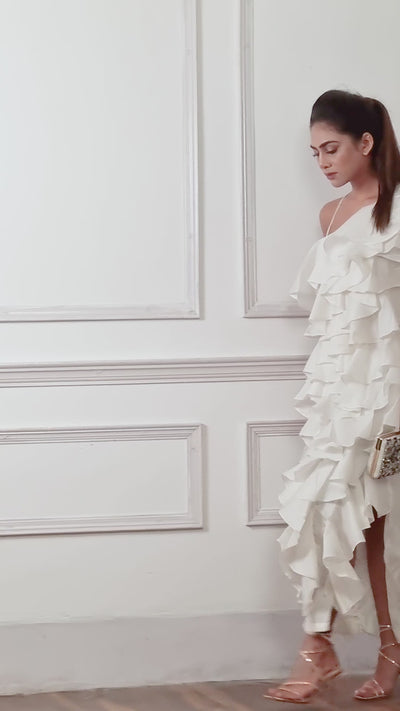 ALL WAY RUFFLED DRESS