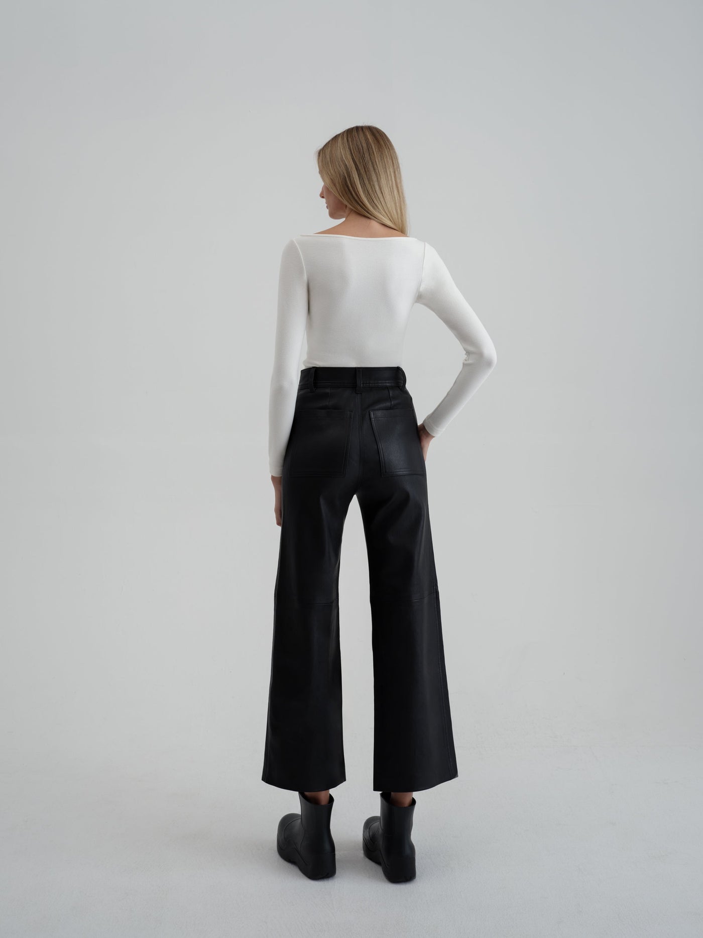 Boatneck Top, White, Back