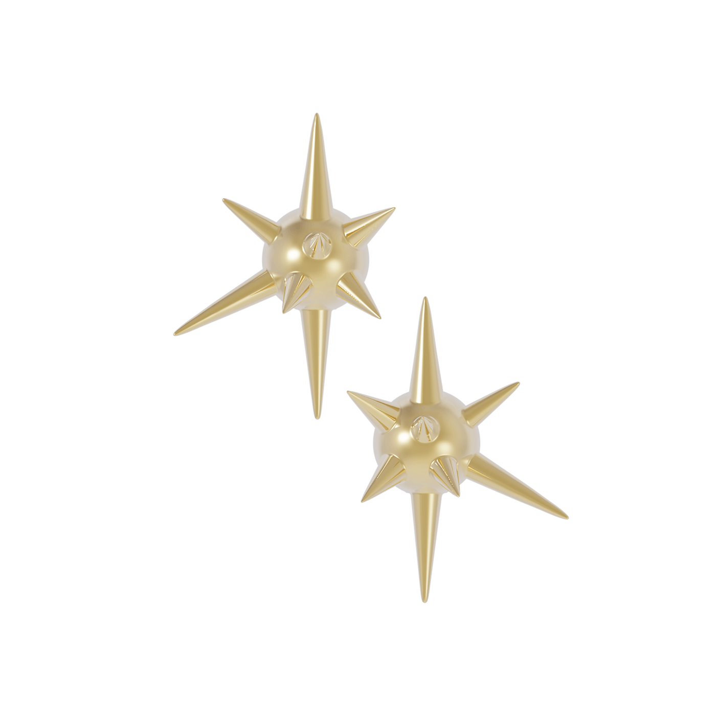 Spiked ball shaped gold earrings